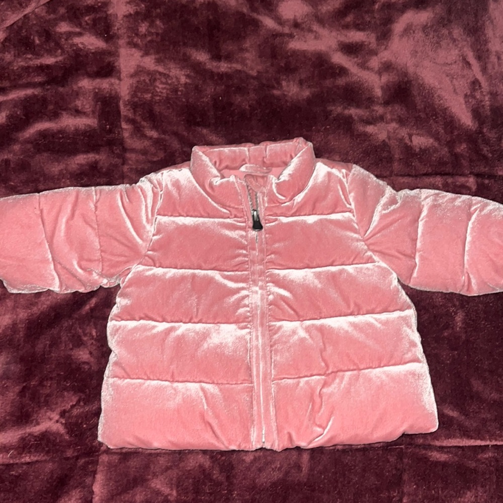 Baby Gap Girls 0-6M Pink Velvet Coat
